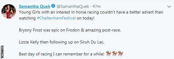 Former GB hockey player Sam Quek said both Frost and Kelly are superb role models - Twitter screengrab