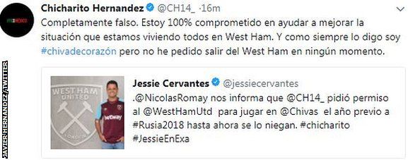 Javier Hernandez/Twitter