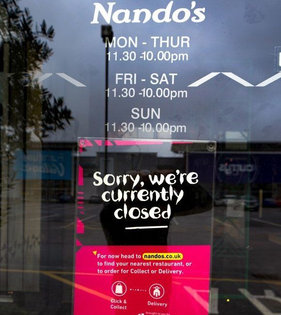 Closed sign in Nando's