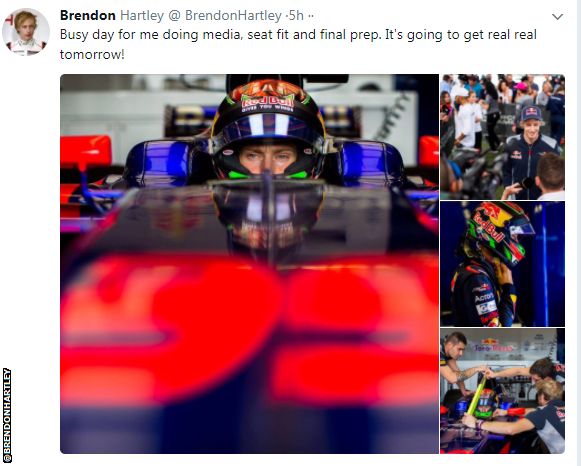 New Zealander Brendan Hartley will make his grand prix debut at the US Grand Prix as a replacement for Pierre Gasly