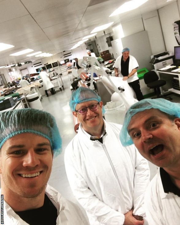 Nico Hulkenberg's photo from inside a car parts factory