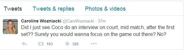 Caroline Wozniacki tweet