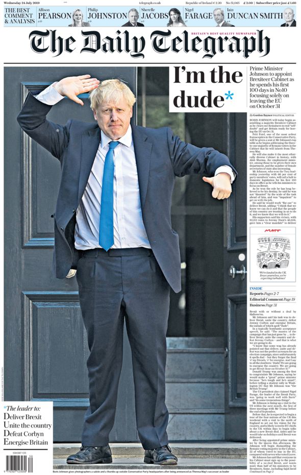Telegraph front page 24/07/19