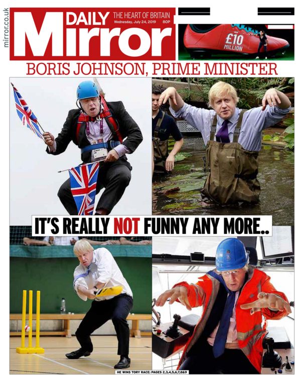 Daily Mirror front page 24/07/19