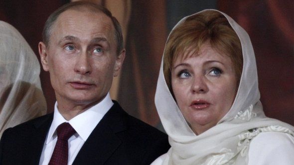 Vladimir and Lyudmila Putin at a Church service in Moscow in April 2011