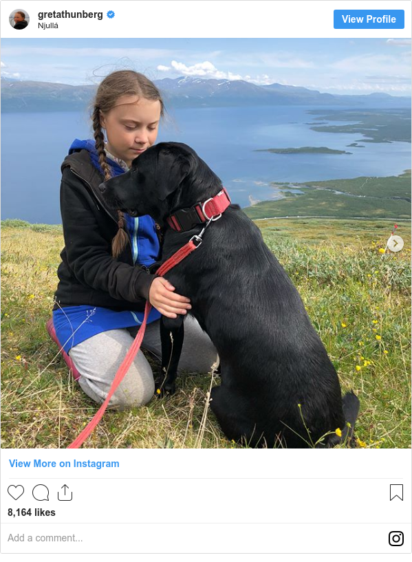 Instagram 用戶名 gretathunberg: 