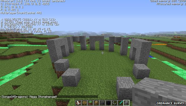 Minecraft version of Stonehenge