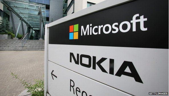 Sign with Microsoft and Nokia on it