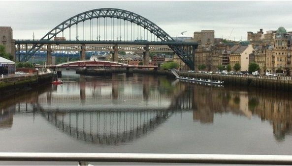 Tyne Bridge and river in Newcastle