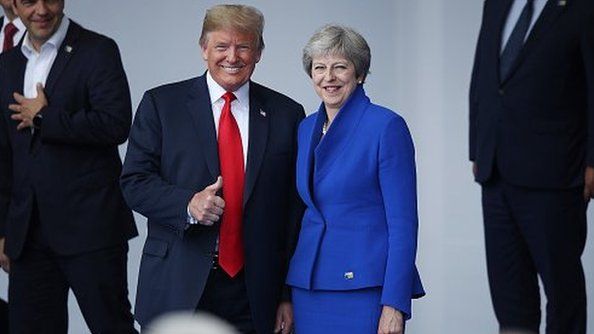 Trump - May at NATO Summit