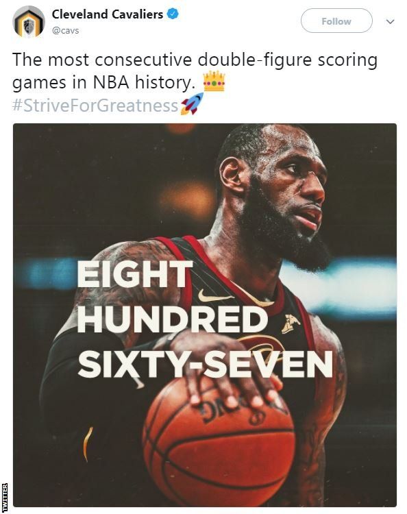 Cleveland Cavaliers tweet