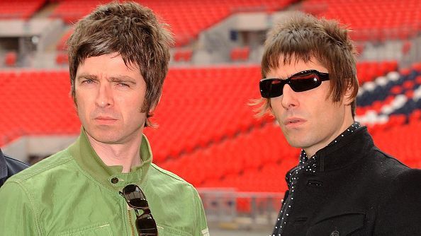 Noel and Liam Gallagher astatine Wembley Stadium successful 2008