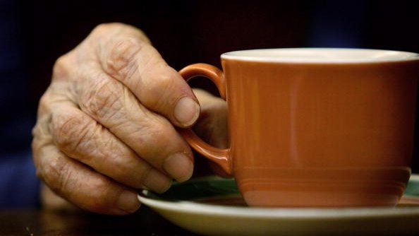 older person with cup of tea