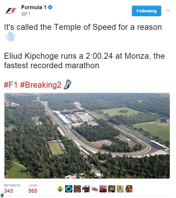 Formula 1's official account talked up the favourable conditions Monza provided