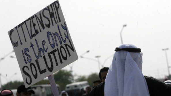 Bidun protest in Jahra, north-west of Kuwait City, on 6 January 2012