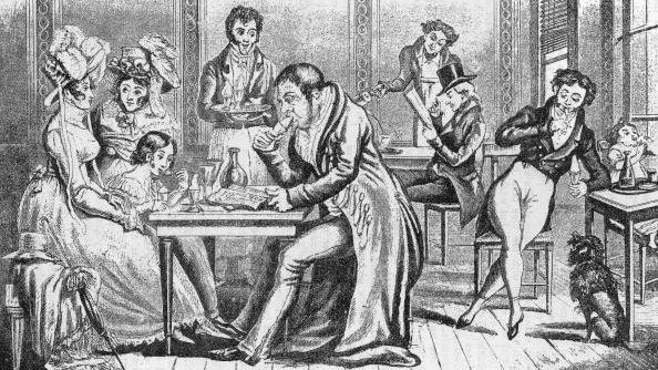 John Bull eating at Cafe Tortoni in Paris from The Reminiscences and Recollections of Captain Gronow