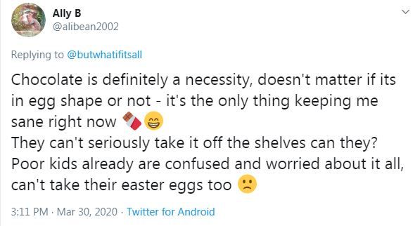 Tweet about Easter eggs