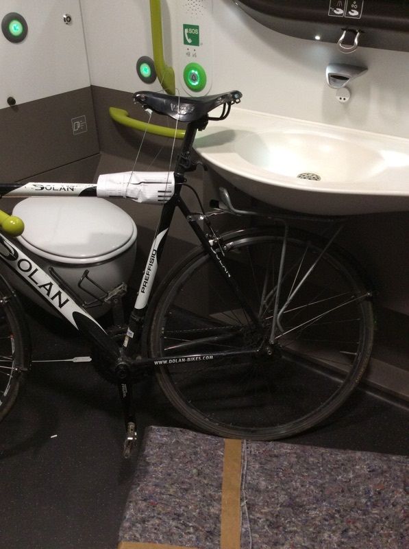Bike in disabled toilet