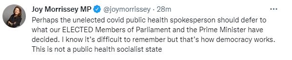 Joy Morrissey tweet