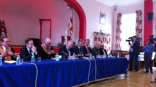 Unionist leaders and senior Orange Order figures held a press conference on Wednesday