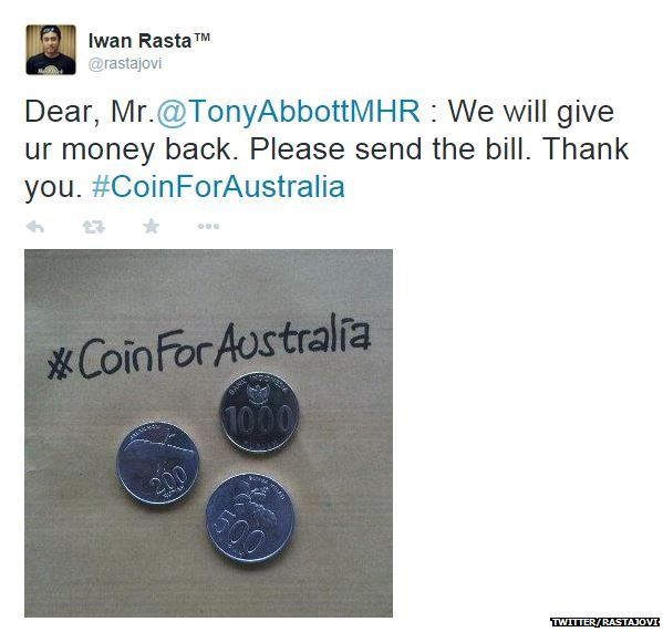#CoinforAustralia tweet with picture of coins