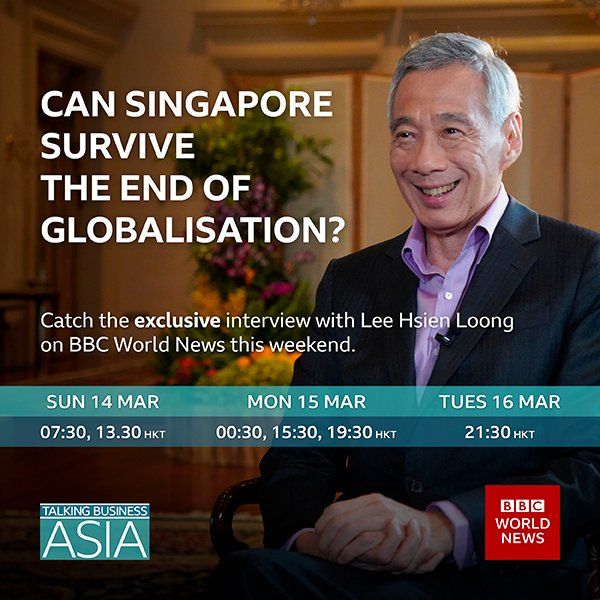 Catch the exclusive interview with Lee Hsien Loong on BBC World News this weekend.
