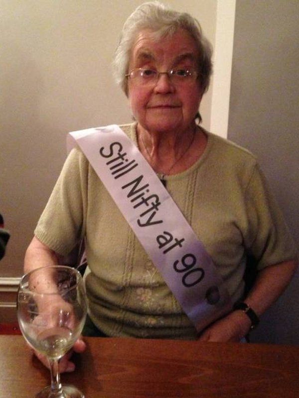 Margaret on her 90th birthday
