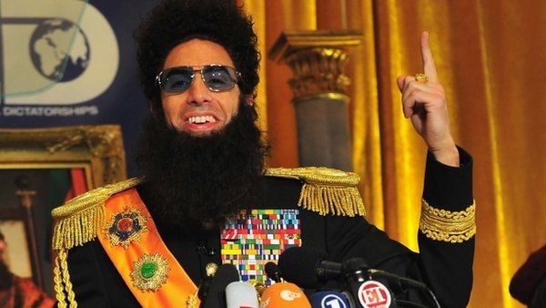 Sacha Baron Cohen as "The Dictator" Press Conference at The Waldorf-Astoria on May 7, 2012 in New York City.