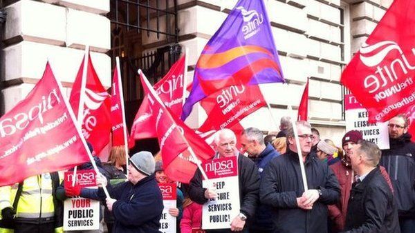 Unions protest