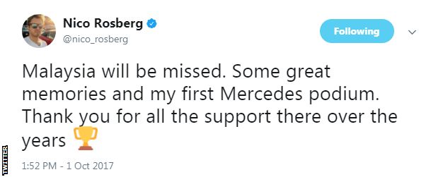 Nico Rosberg tweet