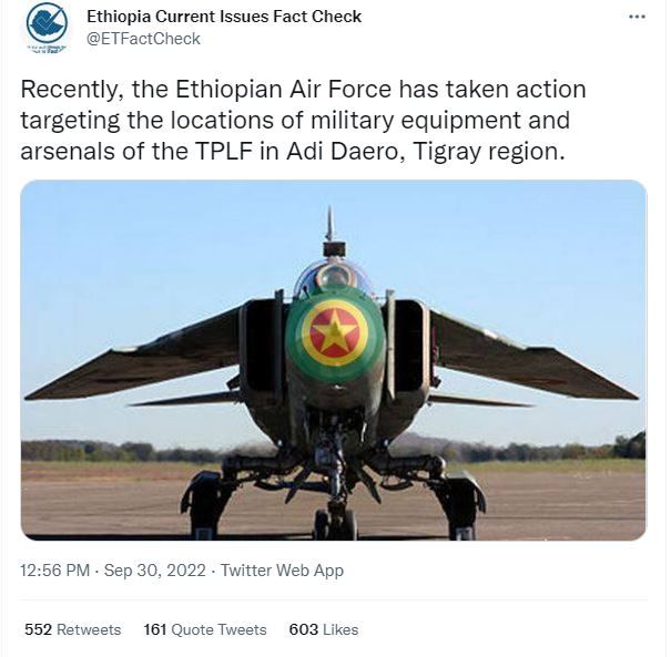 Screengrab of tweet from a government run Twitter account