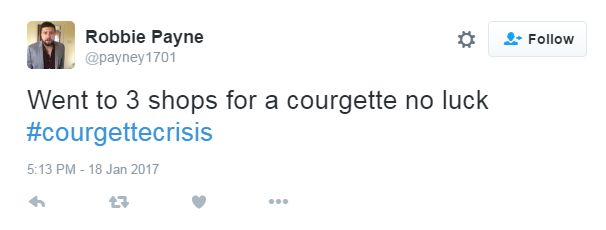 Courgette crisis tweet