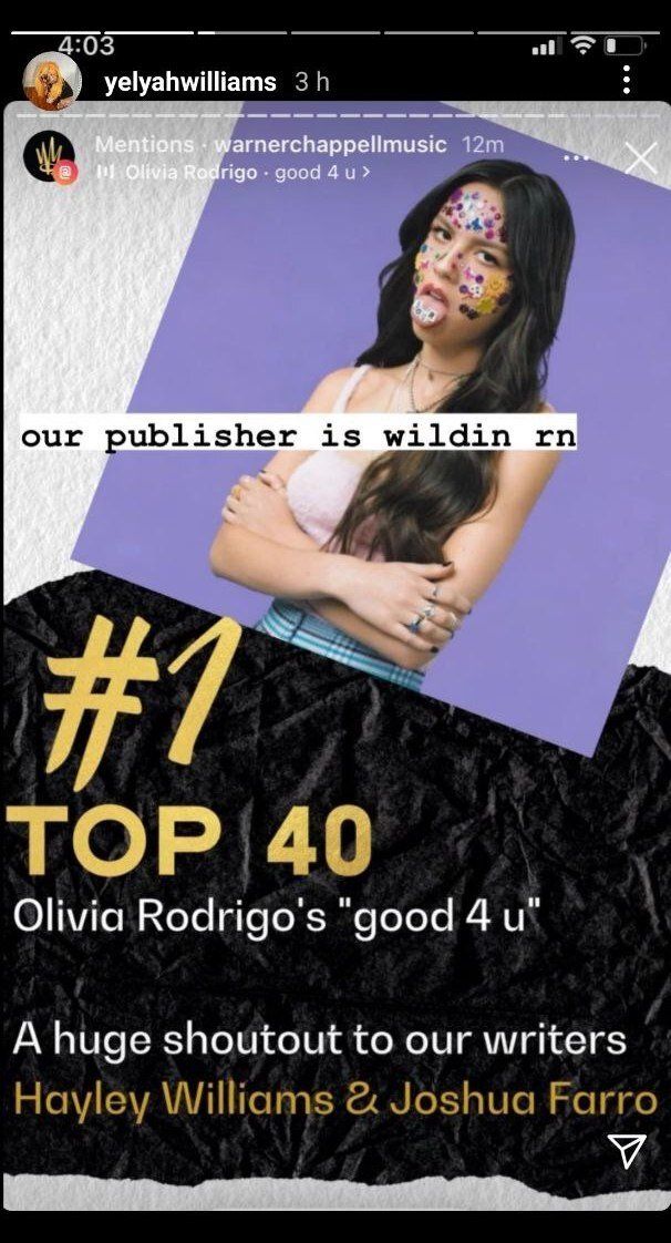 Olivia Rodrigo Gives Paramore A Writing Credit On Good 4 U c News