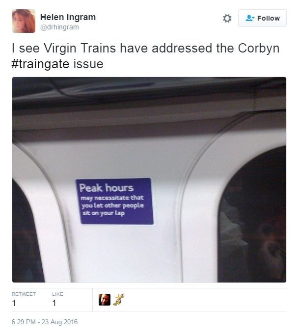 @drhingram tweets: I see Virgin Trains have addressed the Corbyn #traingate issue
