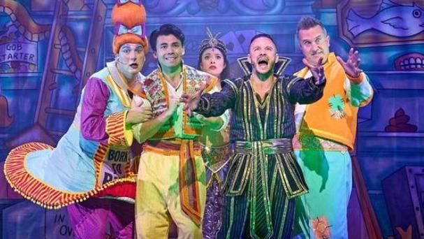 Cast of Aladdin at Marlowe Theatre, Canterbury 2023