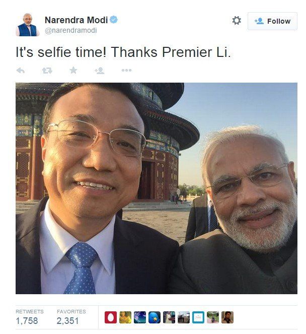 Narendra Modi's selfie with Li Keqiang