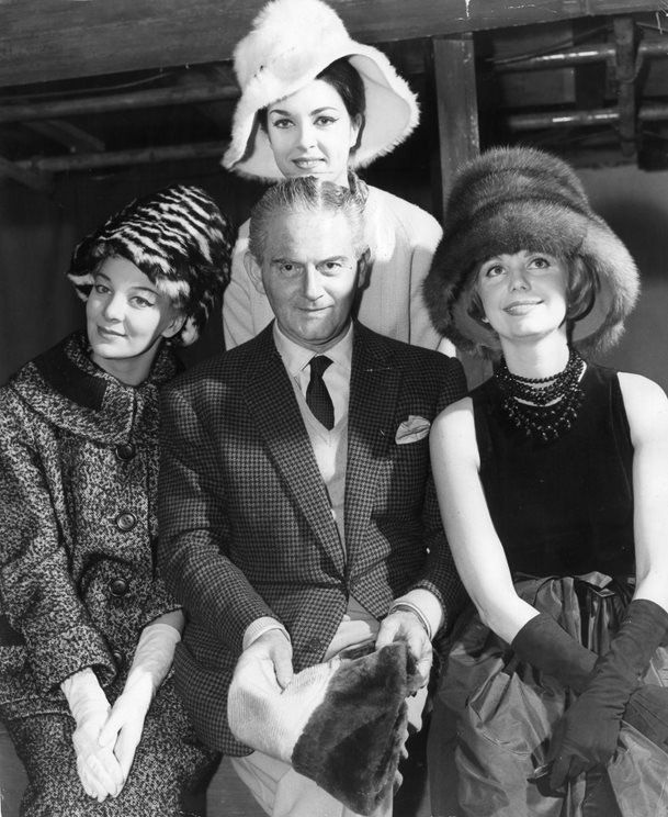 Hat Designer Otto Lucas With Models Wearing His Hats L-r Jeanette Mcconnell Anne Phillips Hedda Marks