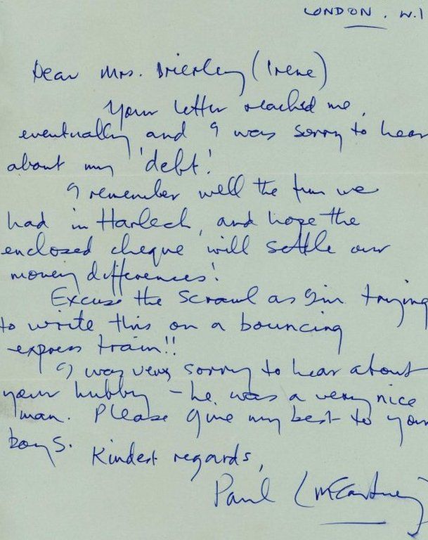 Beatle Sir Paul Mccartney Repaid Blanket Debt Letter Reveals Bbc News 1928