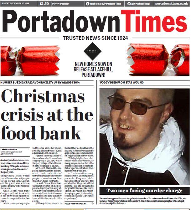 Portadown Times front page