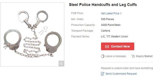 Steel Police Handcuffs and Leg Cuffs
