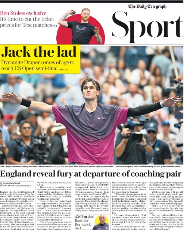 Telegraph backmost page