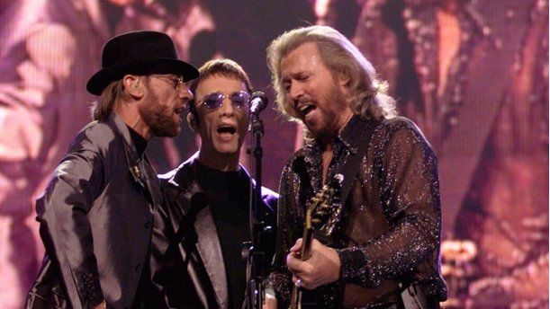 The Bee Gees performing in 1999