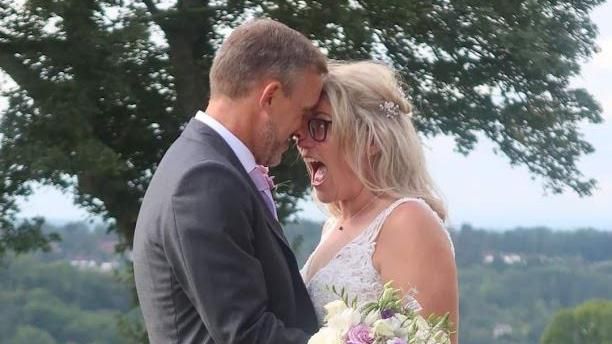 David and Sam Walker on their wedding day.