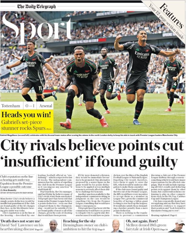 Telegraph back page