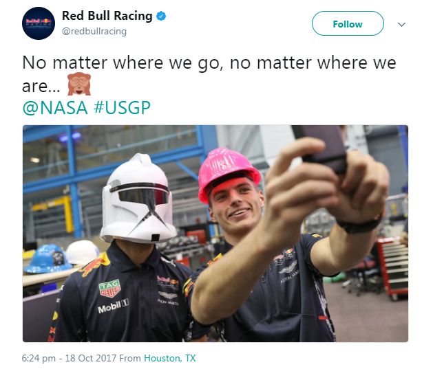 Red Bull F1 drivers at Nasa