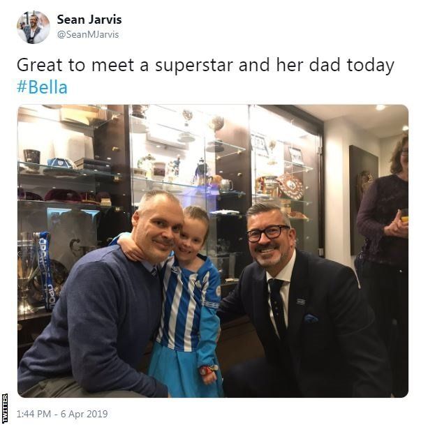 Tweet by Huddersfield director Sean Jarvis: "Great to meet a superstar and her dad today #Bella"