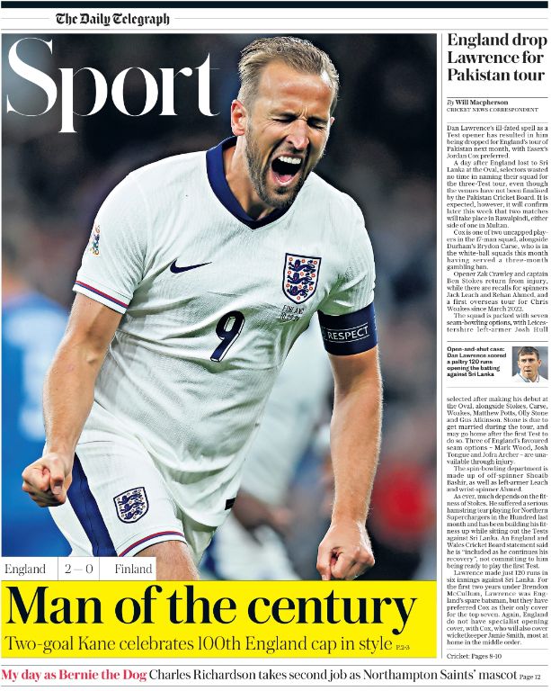 Telegraph backmost page