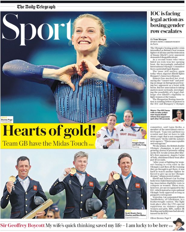 Telegraph back page