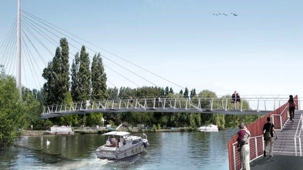 Design for the pedestrian cycle bridge in Caversham