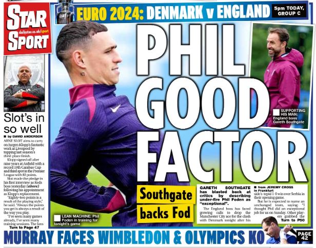 Back page of the Daily Star on 20 June 2024